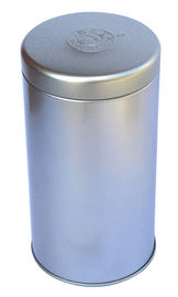 Porcellana Scatole metalliche d'argento normali del tè della latta Dia80 x 55hmm, contenitore d'imballaggio di latta del tè impressionante fornitore