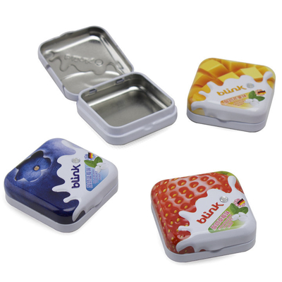 Porcellana Piccolo quadrato Tin Box con le scatole di stoccaggio stampate coperchio del metallo per le mente Tin Food Containers fornitore