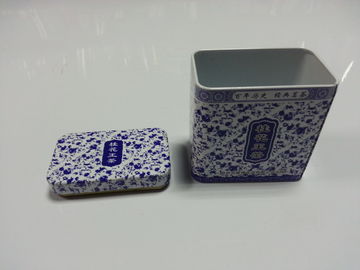 Porcellana scatole metalliche del tè della latta della latta con il foglio di latta blu e bianco della porcellana fornitore