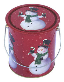 Porcellana Contenitore della latta di festa di Natale, commestibile con la maniglia del metallo, Dia110xH130mm fornitore