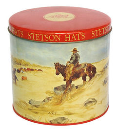 Porcellana Contenitore della latta dei cappelli di Stetson per il biscotto che imballa, dimensioni facoltative del contenitore di metallo del commestibile fornitore