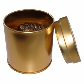 Porcellana Contenitori dorati della latta del tè del commestibile con il coperchio, diametri 65 x 75mm fornitore
