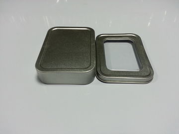 Porcellana Mini barattoli di latta normali d&#039;argento, chiari contenitori quadrati del regalo della finestra fabbrica