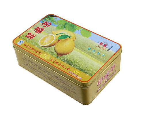 Il contenitore di latta del dolce del limone, CYMK ha stampato l'alimento del contenitore del metallo ha classificato 0.23mm