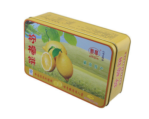 Il contenitore di latta del dolce del limone, CYMK ha stampato l'alimento del contenitore del metallo ha classificato 0.23mm
